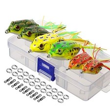 Topwater Froschköder, künstlicher Frosch-Angelköder-Set mit Angelbox für Bar