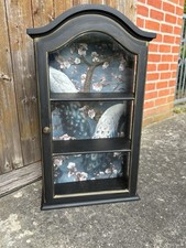 ⚜️Hängeschrank Shabby Chic Schwarz Vintage Vitrine Schwarz Unikat Handmade