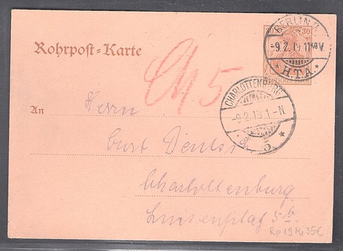 Rohrpost ganzsache rp 19 - dr.,,
