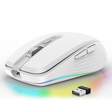 Maus Wireless Schnurlos Mouse Kabellos Funk Dual Mode 2400 DPI Wiederaufladbare