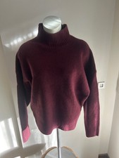 Zara Stehkragen Strickpullover Oversize weinrot Gr.M NEU 