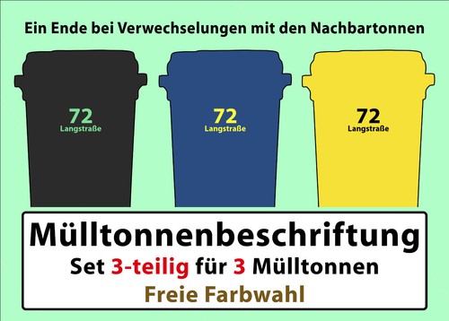 Mülltonnenaufkleber set - mülltonnenaufkleber,