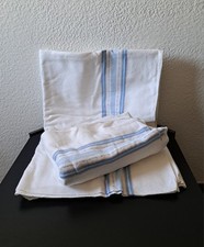 Blau weiß raue Bettwäsche 2 Kinderbettlaken 134x190 cm  100% Baumwolle Omas Zeit