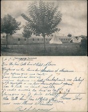 Ansichtskarte Darmstadt Übungsplatz Wellblech Baracken 1914
