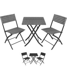 Polyrattan Sitzgruppe Bistroset 3 teiliges Balkonset Garten Garnitur Balkonmöbel