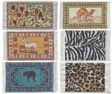 Puppenstube Miniatur - Teppiche mit Tiermotiven 4,5 x 8 cm Auswahl