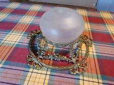 Vintage Deckenleuchte-Abdeckung Messing mit Glaskugel – Jugendstil Art Deco Stil