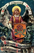 AK WEIHNACHTEN ENGEL GLORIA IN EXCELSIS DEO FRÖHLICHE WEIHNACHTEN COL. UM 1910