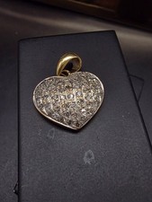 Anhänger 585 GOLD 14 Karat Gelbgold Diamant Brillant Liebe Herz