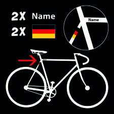2x ✔ Rennrad ✔ Fahrrad Namens Aufkleber ✔ Deutschland Flagge + Name ✔ Sticker ✔
