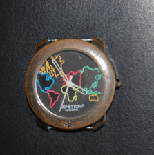 *BENETTON*-Uhr ohne Armband, schwarz/Weltbild, optisch gut erhalten