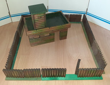 Elastolin Western Fort Kastell mit Palisaden DDR Indianer Cowboys Holz Spielzeug