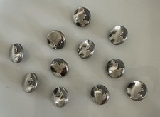 11 Premium Knopf Jacke Hemd Kleid Metall Silber Glanz mit Anthrazit Matt 15 mm