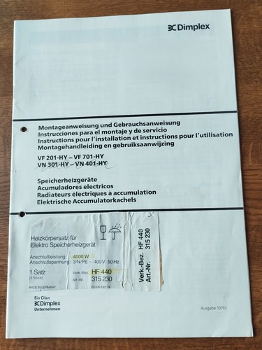 Dimplex nachtspeicherofen - -,