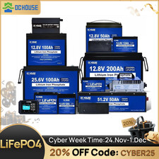 LiFePO4 Akku 12V/24V/48V 6Ah 30Ah 100Ah 200Ah Lithium Batterie BMS für RV Solar