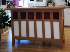 Theke/Schreibtisch/Bar Schreinerarbeit Eiche mit Glas