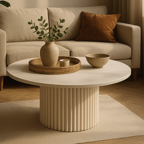 Couchtisch rund handgemacht - couchtisch,
