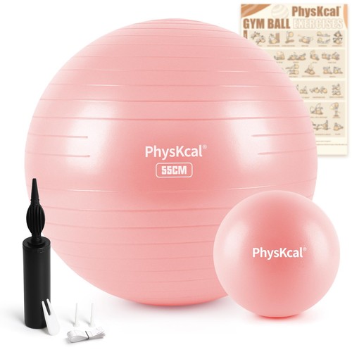 Rosa gymnastikball set - rosa,