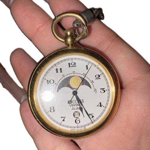 Goldene mondphase taschenuhr - goldene,