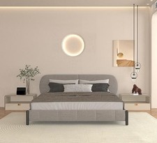 Bett Polsterbett Grau Komfort