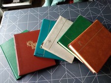 6 gr. Einsteckbuch Briefmarkenalben Pergamin leer gebr.  weiß 2. Wahl