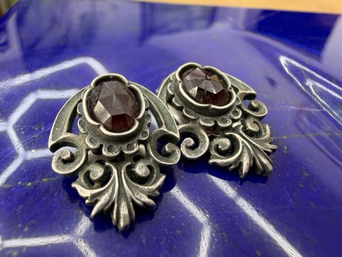 Vintage granat ohrringe - vintage,