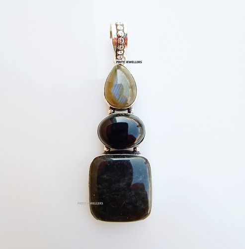 Schwarzer onyx mit labradorite - onyx,