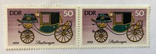 Briefmarke DDR 1976 Historische Kutschen Stadtwagen 1889 2x 50 Pf. Postfrisch