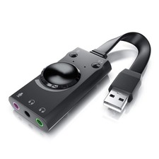CSL - USB Mini externe Soundkarte - Virtuelles Surround perfekt für PC + Laptop