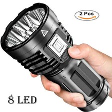 2x Superhelle Taschenlampe CREE LED 1,2M LM USB wiederaufladbare Fackel Batterie