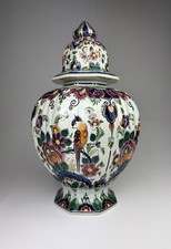 Vintage Große Deckelvase Delft Keramikvase polychrom handbemalt 44 cm