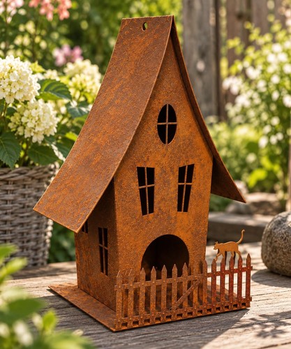 Edelrost haus gartendeko aus - gartendeko,
