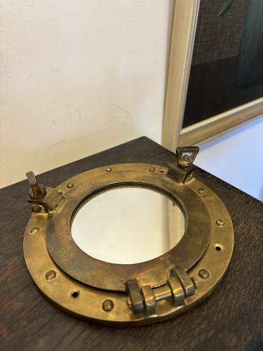 Vintage messing wandspiegel - messing,