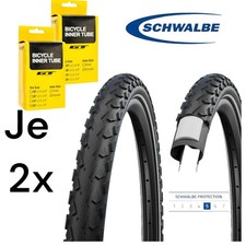 2x Schwalbe Land Cruiser Plus Fahrrad Reifen + GT Schlauch 28 x 2.15 Zoll 55-622