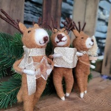 3 x Hirsch Hirsche Rehe Filz