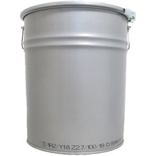 30 Liter Hobbock / Deckelfass Stahlfass Fass Mülleimer Eimer NEU Silber