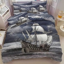 Ozean Segelboot Navigation Daunendecke Bettbezug Doppelbett Anzug