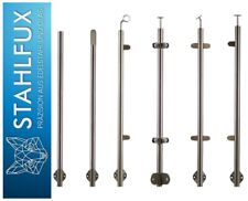 Edelstahlpfosten V2A 42,4 mm • seitliche Montage mit Glashalter • Balkon & Trepp