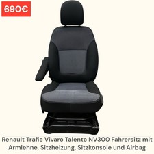 Renault Trafic Vivaro Talento NV300 Sitz Fahrersitz Armlehne Airbag Sitzheizung