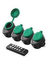 DEWENWILS Funksteckdosen mit Fernbedienung Aussen, 4er Steckdosen mit Fernbedien