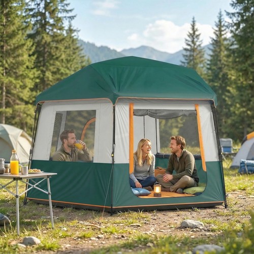 Outsunny campingzelt für 6 - outsunny, 4-6