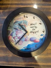 Diddl Wanduhr Don't Worry Be Hippo Depeche 90er Vintage Uhr voll Funktionsfähig