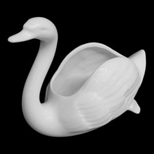 Snackschale Schwan Figur aus hochwertigen Porzellan Weiß Dekoschale Dekoration