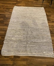 Teppich 2,15 X 1,40 Modern gewebt Grau/ Silber / Leder