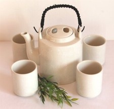 070 Teeset 5 tlg Keramik creme