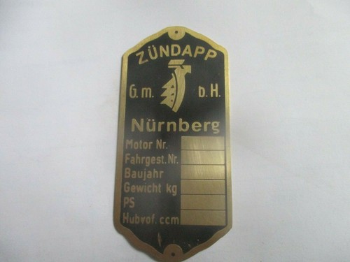 Typenschild zündapp messing - typenschild,