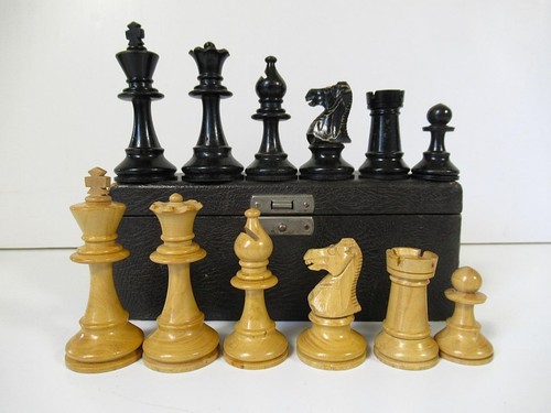 Vintage staunton schachspiel - vintage,