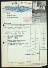 Rechnung Herdecke-Ruhr 1937, Heinrich Habig AG, Stoffdruckerei, Modellansicht d 