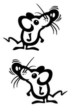 2x mouse car decal sticker