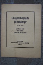 3 original holzschnitte alt heidelberg paul meurer karl theodor brücke schloß 